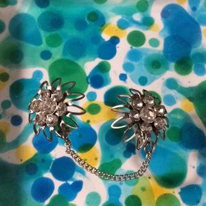 Vtg Rhinestone Collar Brooch